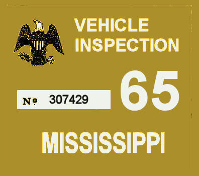 1965 Mississippi inspection sticker